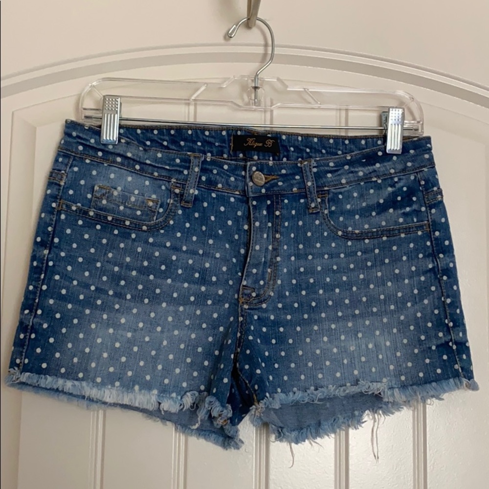 Polka Dot Denim Shorts
